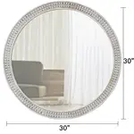 circular mirror 30 inch round mirror of Uttermost Square-Cut Gleam Round Wall Mirror with demensions